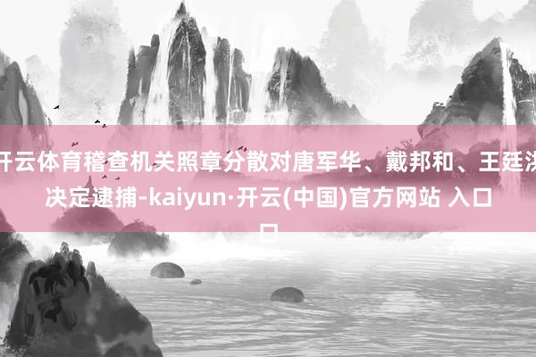 开云体育稽查机关照章分散对唐军华、戴邦和、王廷洪决定逮捕-kaiyun·开云(中国)官方网站 入口