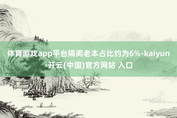 体育游戏app平台隔阂老本占比约为6%-kaiyun·开云(中国)官方网站 入口