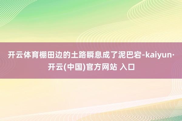 开云体育棚田边的土路瞬息成了泥巴宕-kaiyun·开云(中国)官方网站 入口