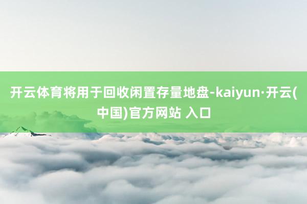 开云体育将用于回收闲置存量地盘-kaiyun·开云(中国)官方网站 入口