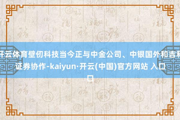 开云体育壁仞科技当今正与中金公司、中银国外和吉利证券协作-kaiyun·开云(中国)官方网站 入口