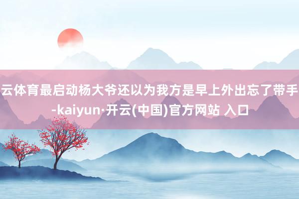开云体育最启动杨大爷还以为我方是早上外出忘了带手机-kaiyun·开云(中国)官方网站 入口