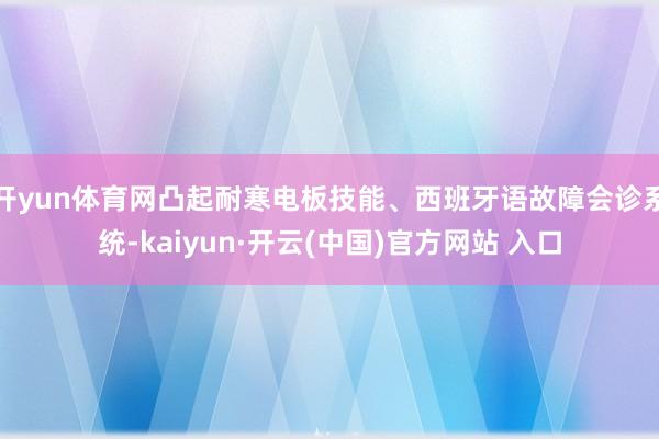 开yun体育网凸起耐寒电板技能、西班牙语故障会诊系统-kaiyun·开云(中国)官方网站 入口