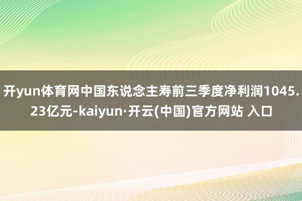 开yun体育网　　中国东说念主寿前三季度净利润1045.23亿元-kaiyun·开云(中国)官方网站 入口
