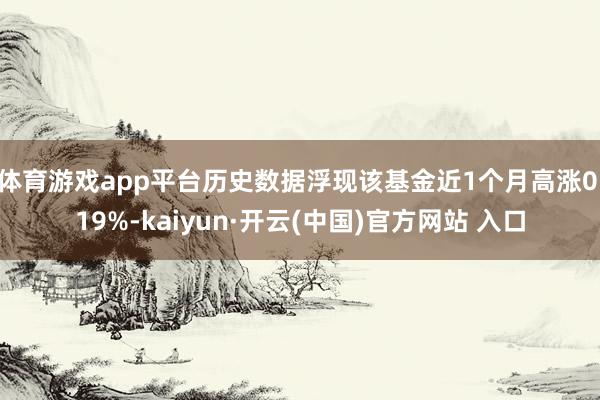 体育游戏app平台历史数据浮现该基金近1个月高涨0.19%-kaiyun·开云(中国)官方网站 入口