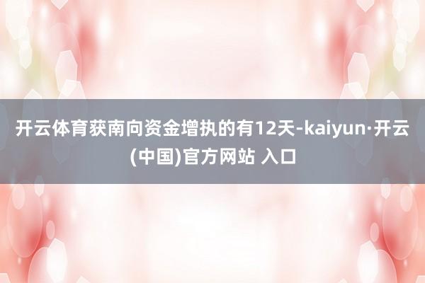 开云体育获南向资金增执的有12天-kaiyun·开云(中国)官方网站 入口