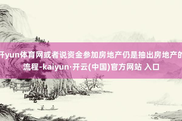 开yun体育网或者说资金参加房地产仍是抽出房地产的流程-kaiyun·开云(中国)官方网站 入口