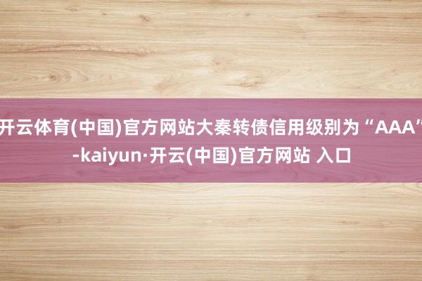 开云体育(中国)官方网站大秦转债信用级别为“AAA”-kaiyun·开云(中国)官方网站 入口