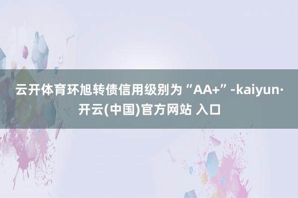 云开体育环旭转债信用级别为“AA+”-kaiyun·开云(中国)官方网站 入口