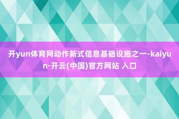 开yun体育网 动作新式信息基础设施之一-kaiyun·开云(中国)官方网站 入口